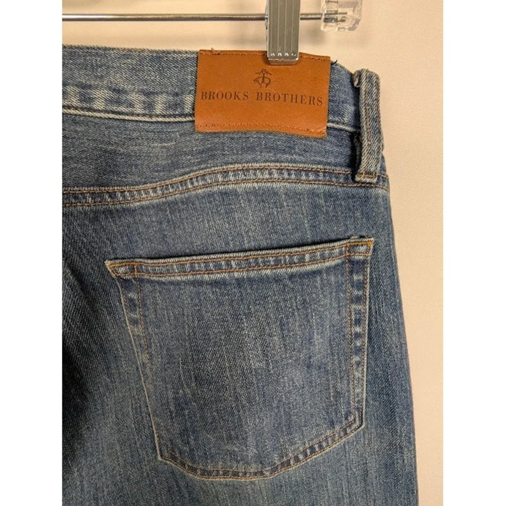 Brooks Brothers‎ Slim Fit Jeans Mens 33/30 (FITS 35x29) Blue Stretch Faded